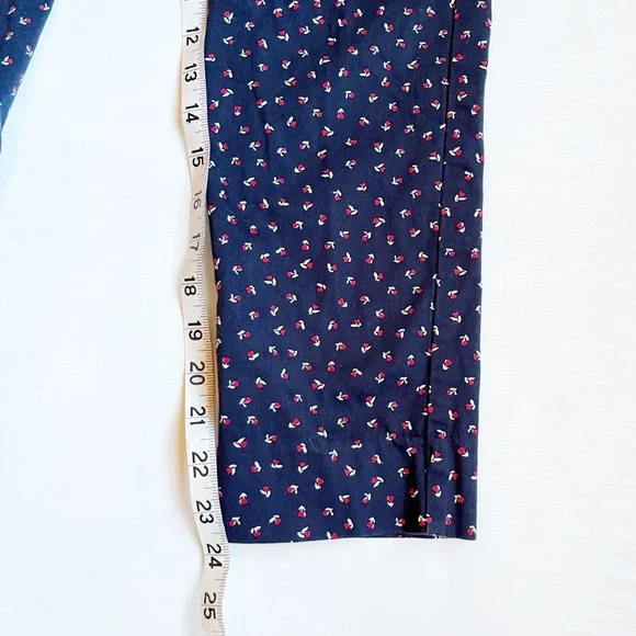 THE LIMITED Drew Fit Navy Ankle Pant Size 0 Floral Print Slim Fit - Picture 5 of 8